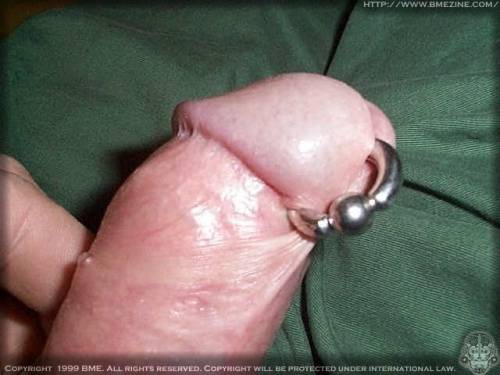 Male penis piercing